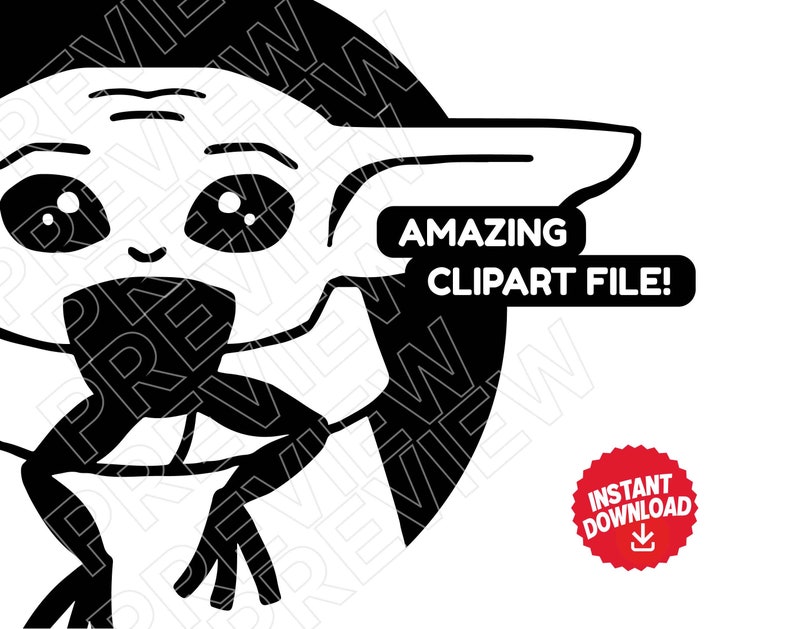 Download Bébé Yoda SVG vector cut file clipart snack time Star Wars ...