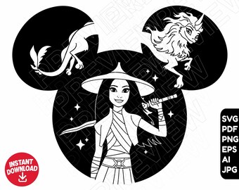 Raya and the Last Dragon SVG Png Clipart Disney Sisu Svg | Etsy