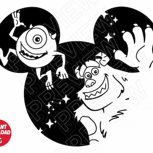 Monsters inc SVG Ohren , Mike Sully Monsters at work png Clipart , Cut File Silhouette