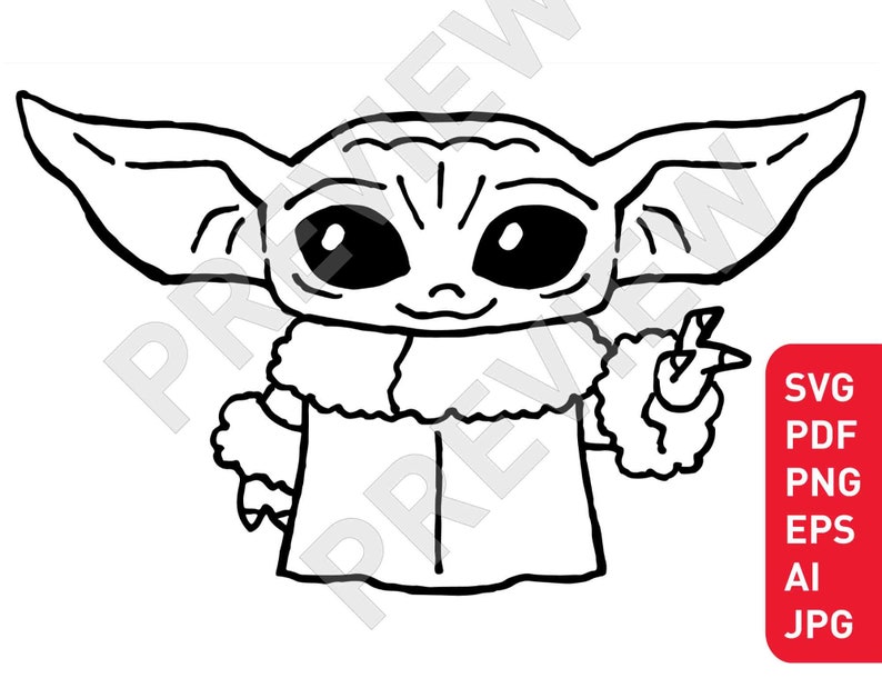Download Baby Yoda SVG Vector file | Etsy