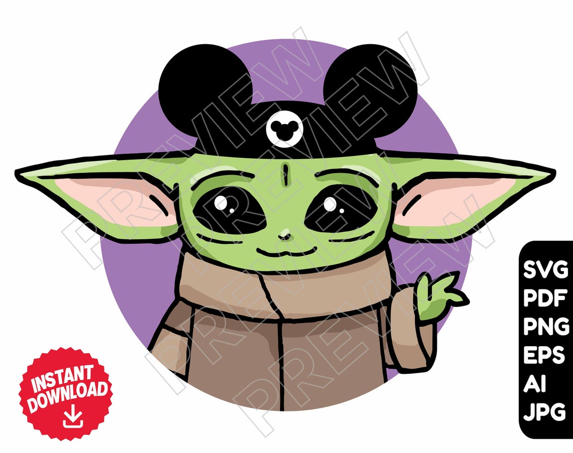 Free Free 189 Mickey Ears Baby Yoda Disney Svg SVG PNG EPS DXF File