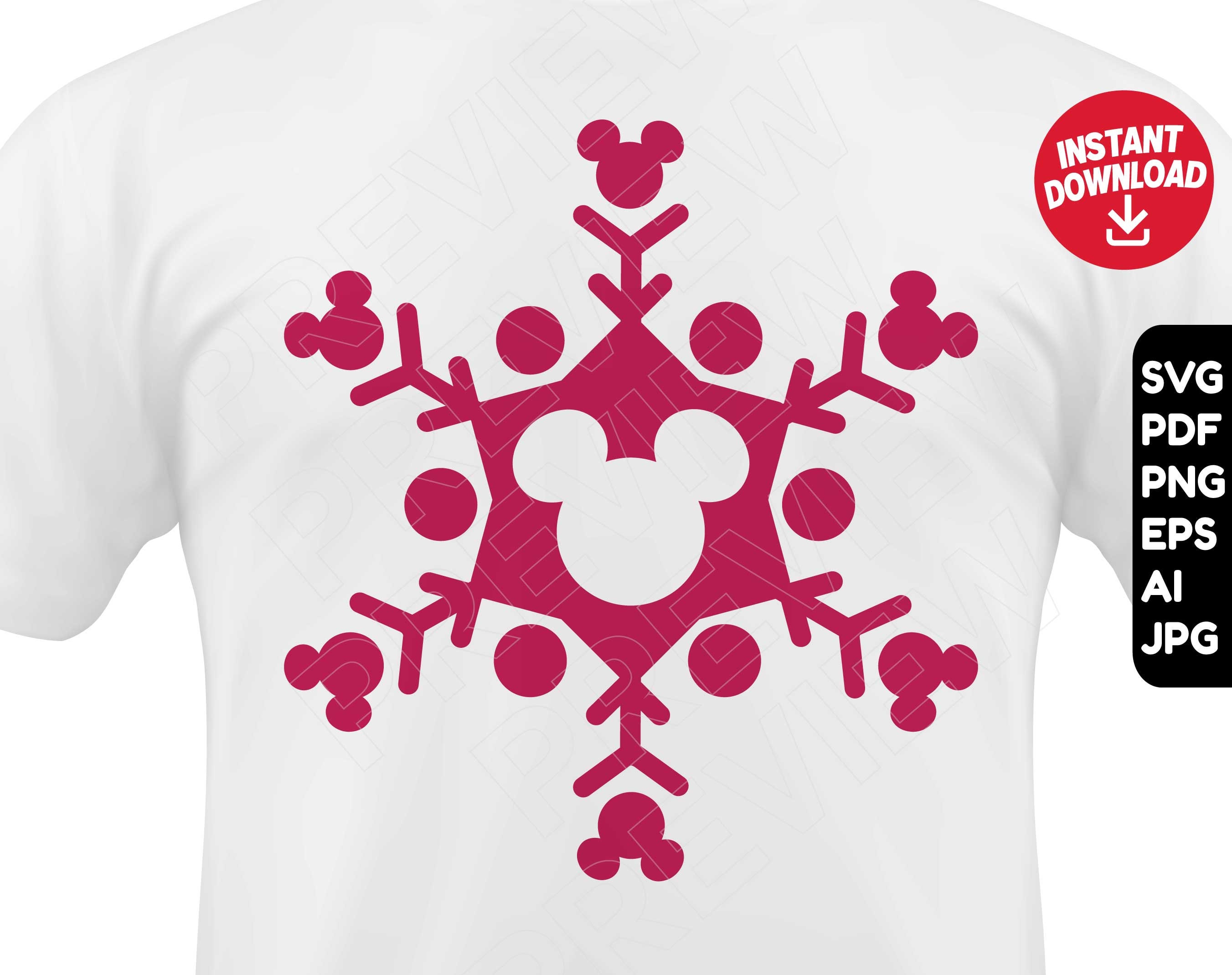 Mickey Snowflake SVG
