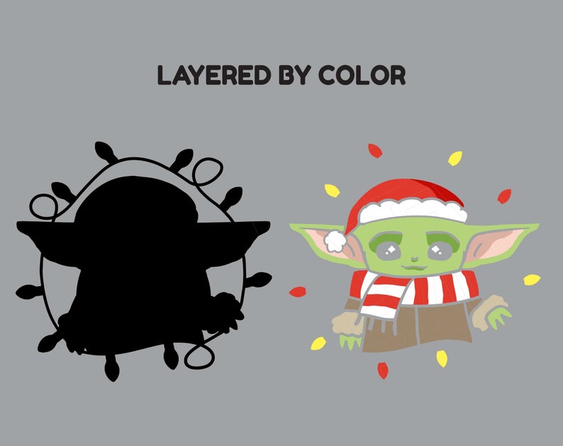 Download Baby Yoda SVG Christmas png cut file layered by color Star ...