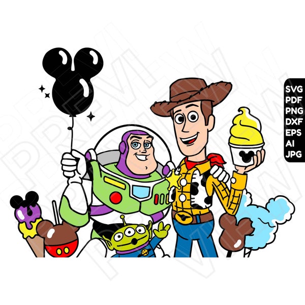 Toy Story SVG snacks , Woody Buzz Lightyear alien dxf png clipart , magic , cut file layered by color