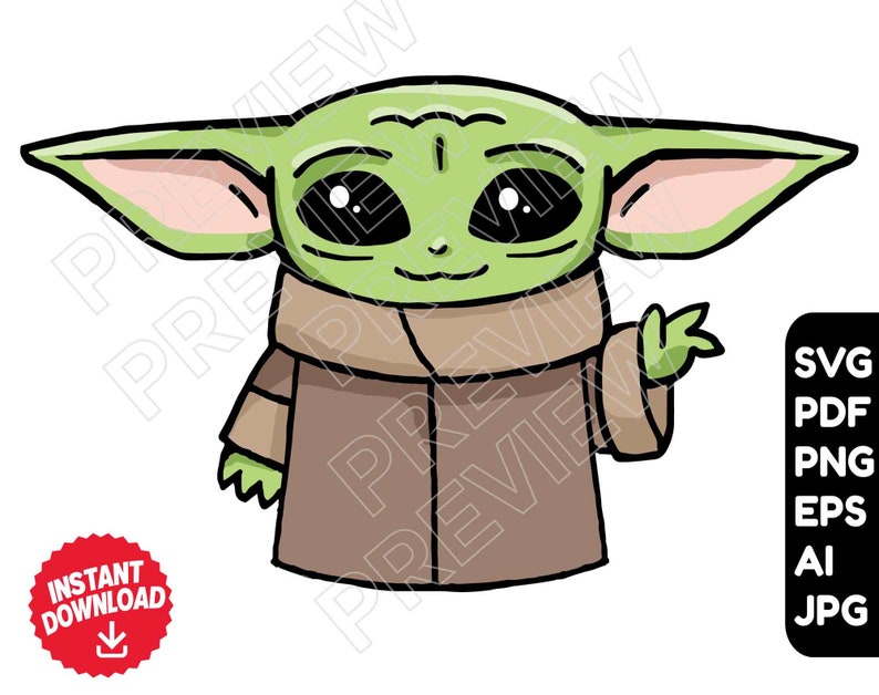 Vector Baby Yoda Svg