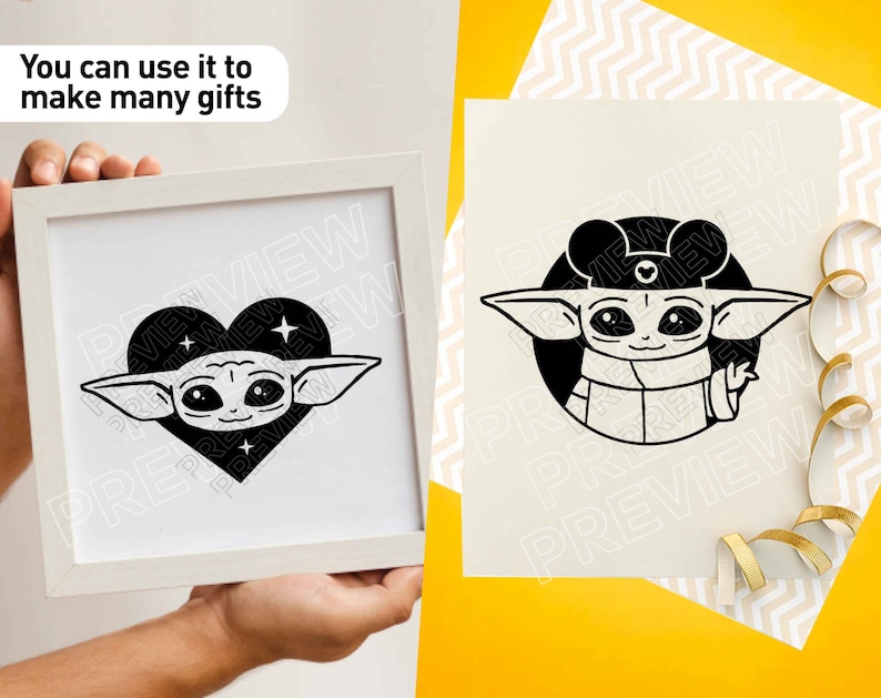 Download Baby Yoda SVG BUNDLE 7 vector cut files Baby Yoda cliparts ...