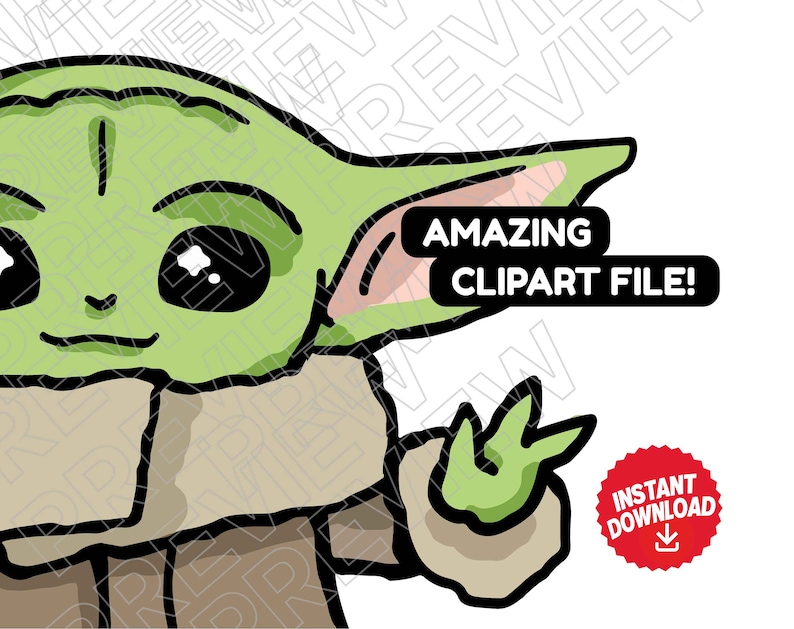 Download Baby Yoda SVG clipart Vector file Star Wars The | Etsy
