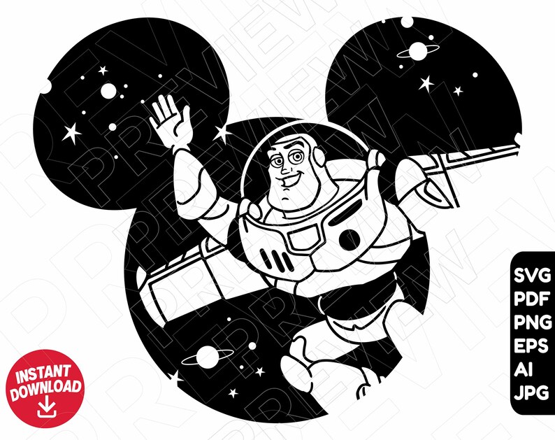 Toy Story SVG Buzz Lightyear Disney Ears Svg Clipart Cut | Etsy