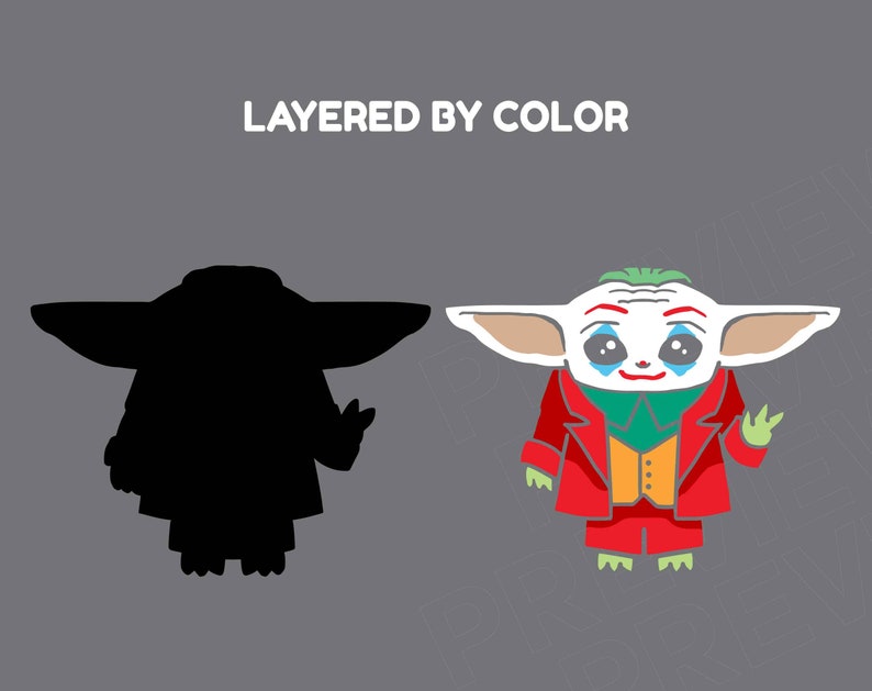 Baby Yoda SVG Joker svg Star Wars svg Cut file layered by ...
