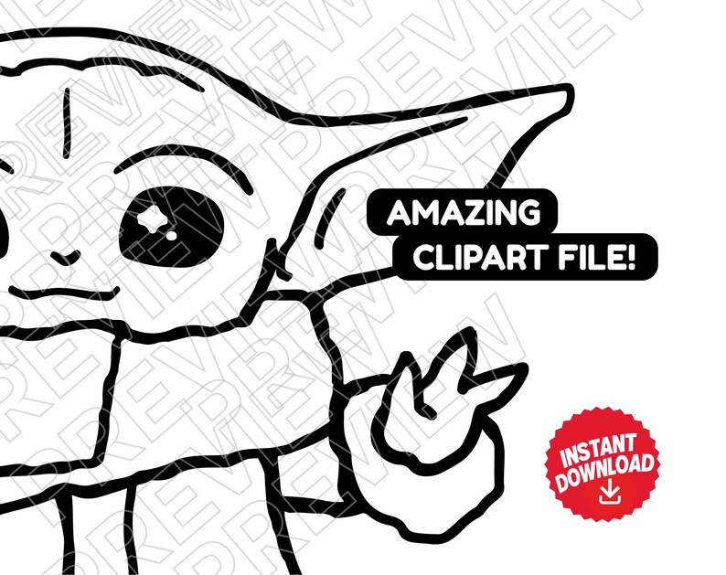 Download Baby Yoda svg vector cut file clipart Star Wars svg Disney ...