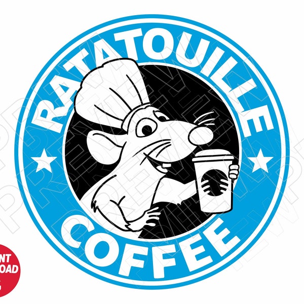 Ratatouille SVG coffee svg png dxf clipart , cut file layered by color