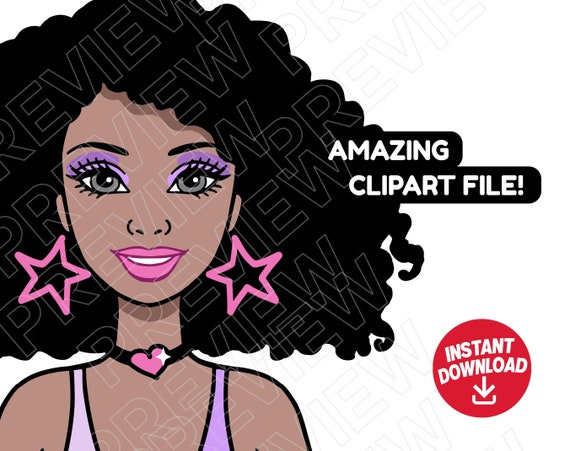 Barbie Afro SVG Barbie Doll Svg Clipart Svg Png Cricut Cut Etsy.