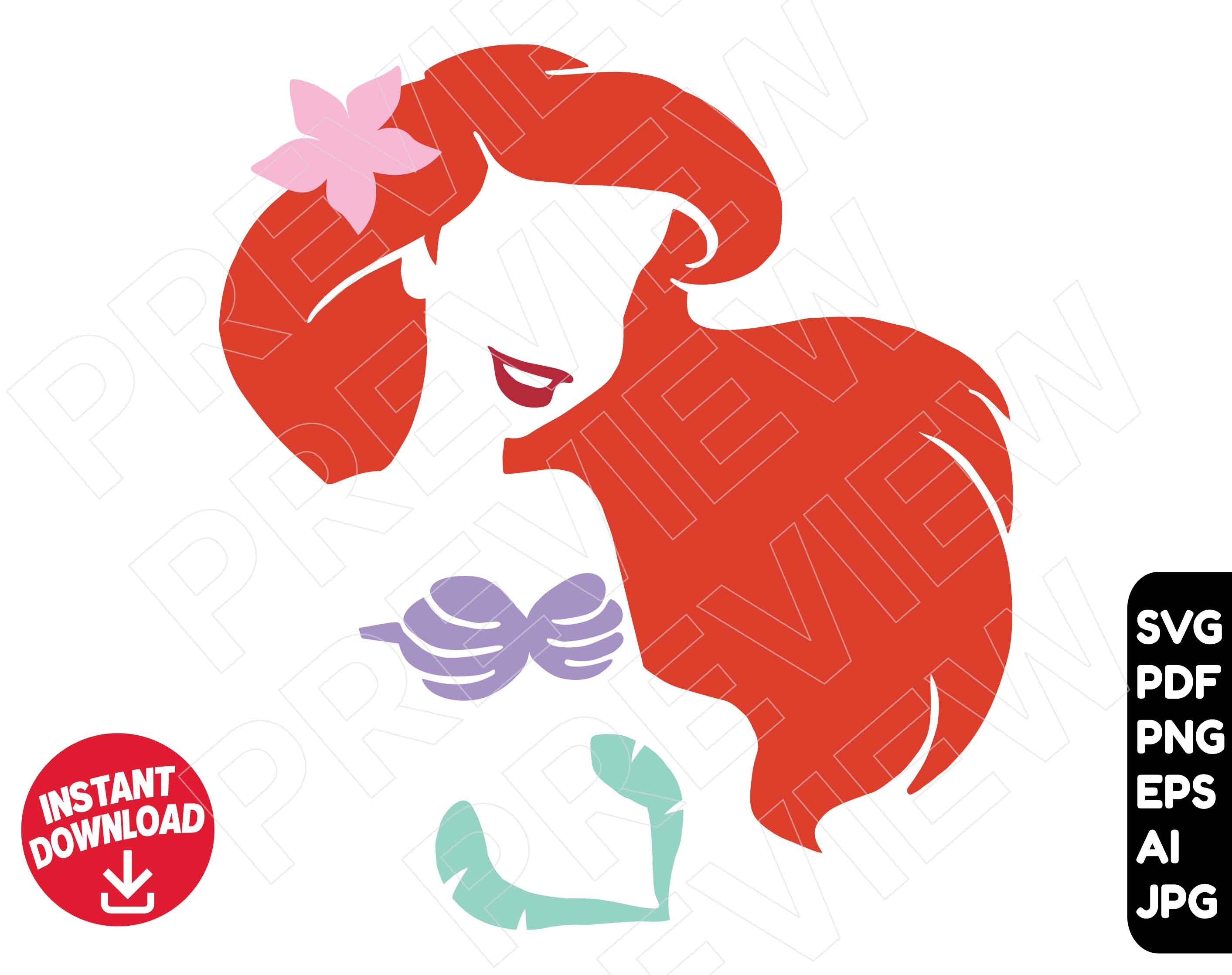 The little mermaid SVG Ariel vector cut file cricut clipart | Etsy