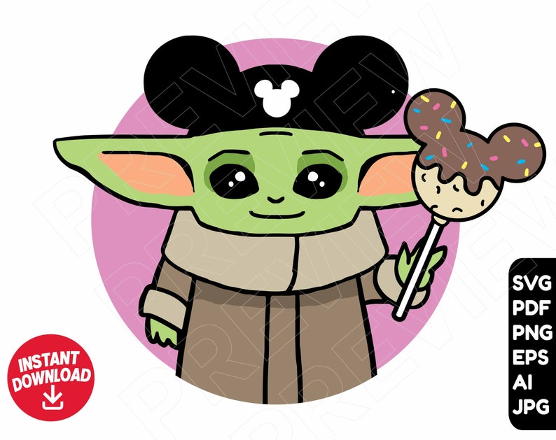 Download Baby Yoda SVG Disney Ears Snacks svg cut file clipart Baby ...
