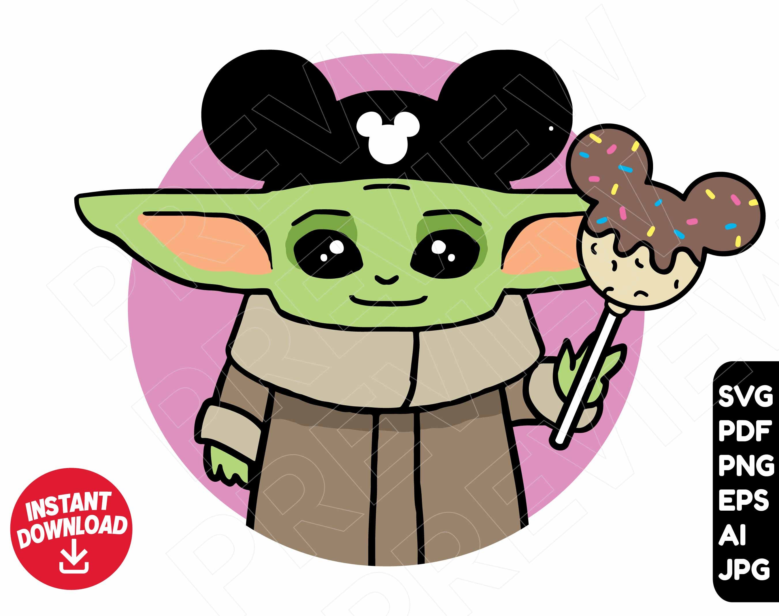 Baby Yoda Svg Disney Ears Snacks Svg Cut File Clipart Baby Etsy