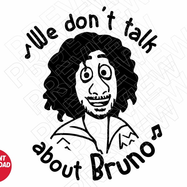 Encanto Bruno SVG We dont talk about Bruno png clipart cricut , cut file silhouette outline