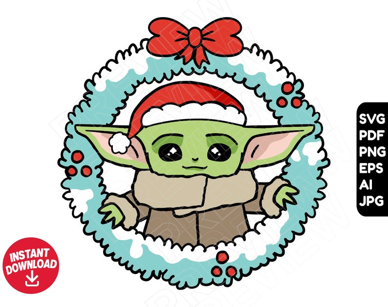 Download Baby Yoda SVG Christmas clipart svg Star Wars The | Etsy