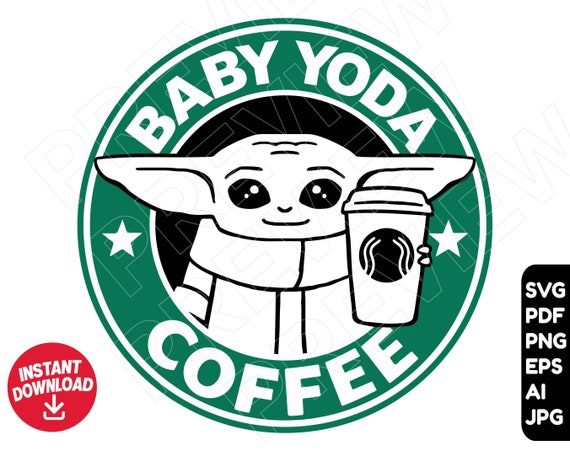 Download Baby Yoda SVG Starbucks svg Coffee svg Star Wars svg | Etsy