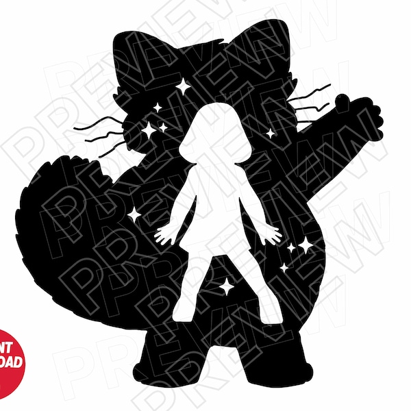 Turning Red Mei Lee silhouette cut file outline