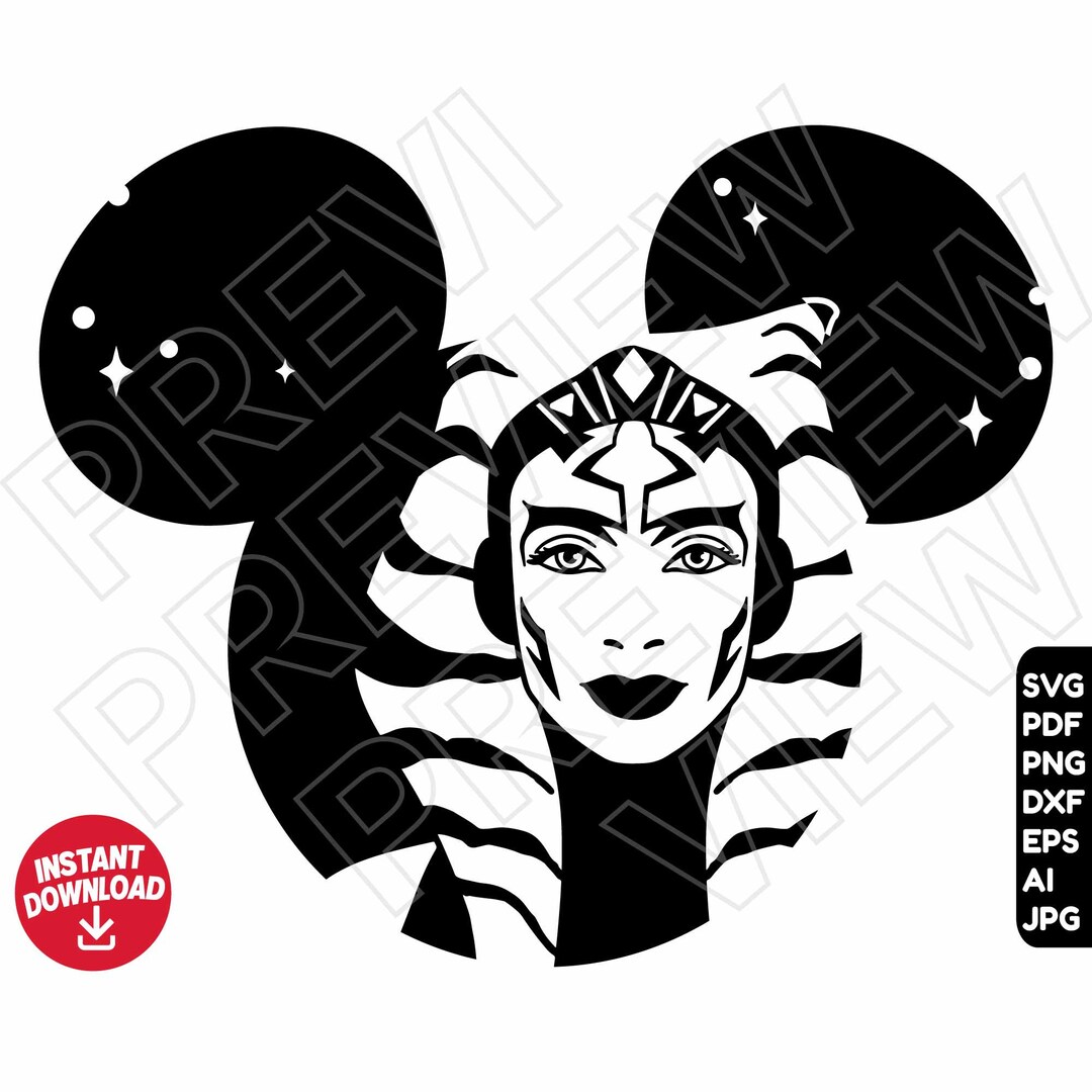 Ahsoka SVG Ears , Star Wars , Cut File Outline Silhouette Etsy