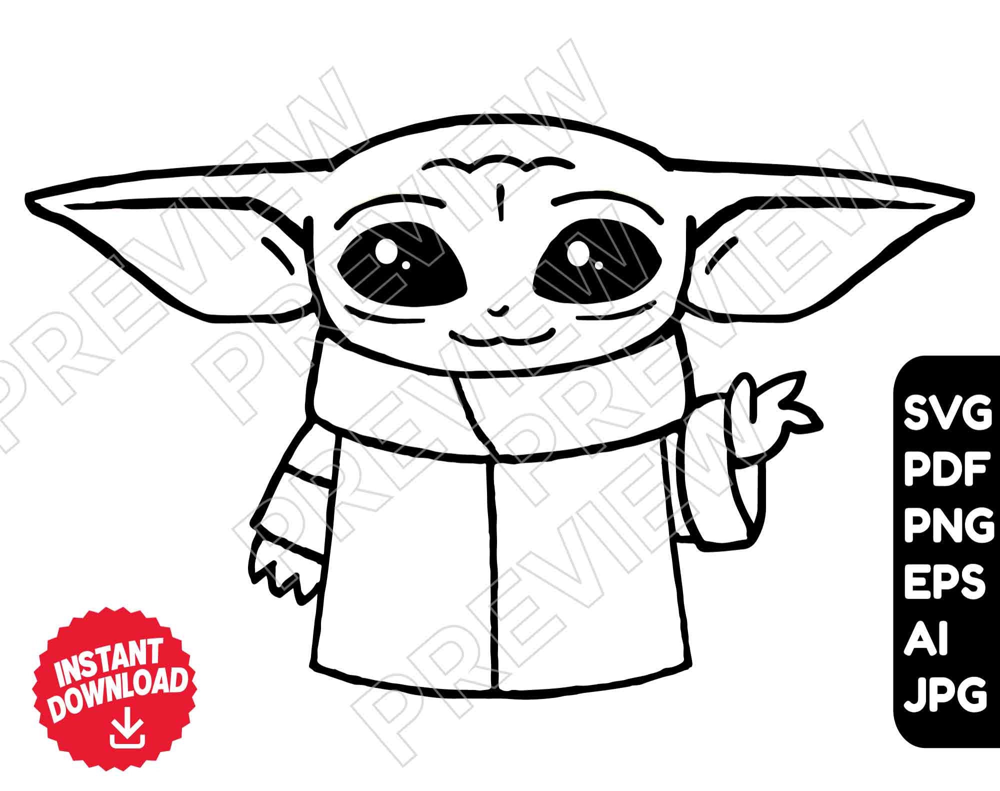 Vector Baby Yoda Svg