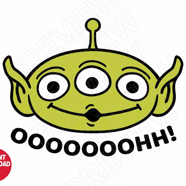 Alien Toy Story SVG png clipart , cut file layered by color