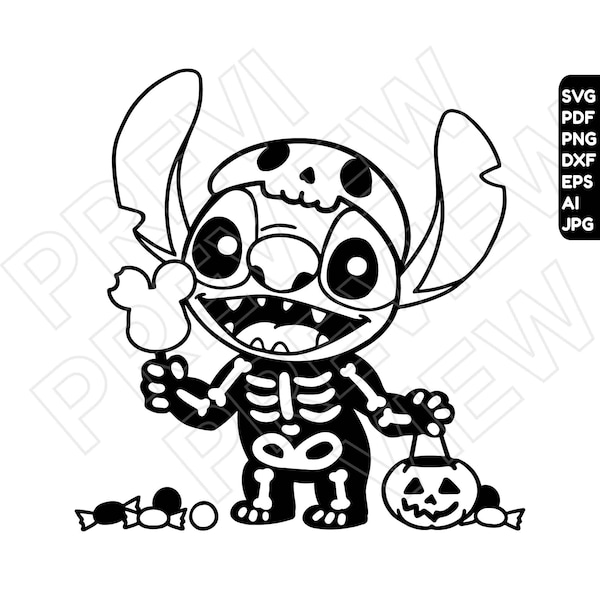 Stitch Skeleton Dxf - Etsy
