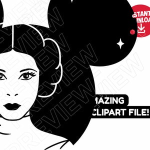 Princess Leia SVG Star Wars Ears Png Dxf Clipart , Cut File Outline ...