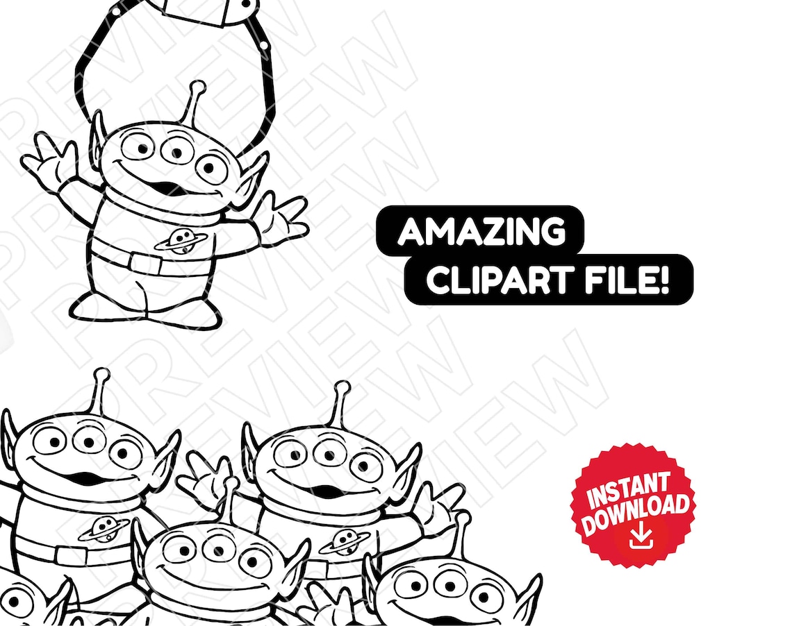 Toy Story SVG Alien Clipart Vector Cut File Disney SVG Toy Etsy