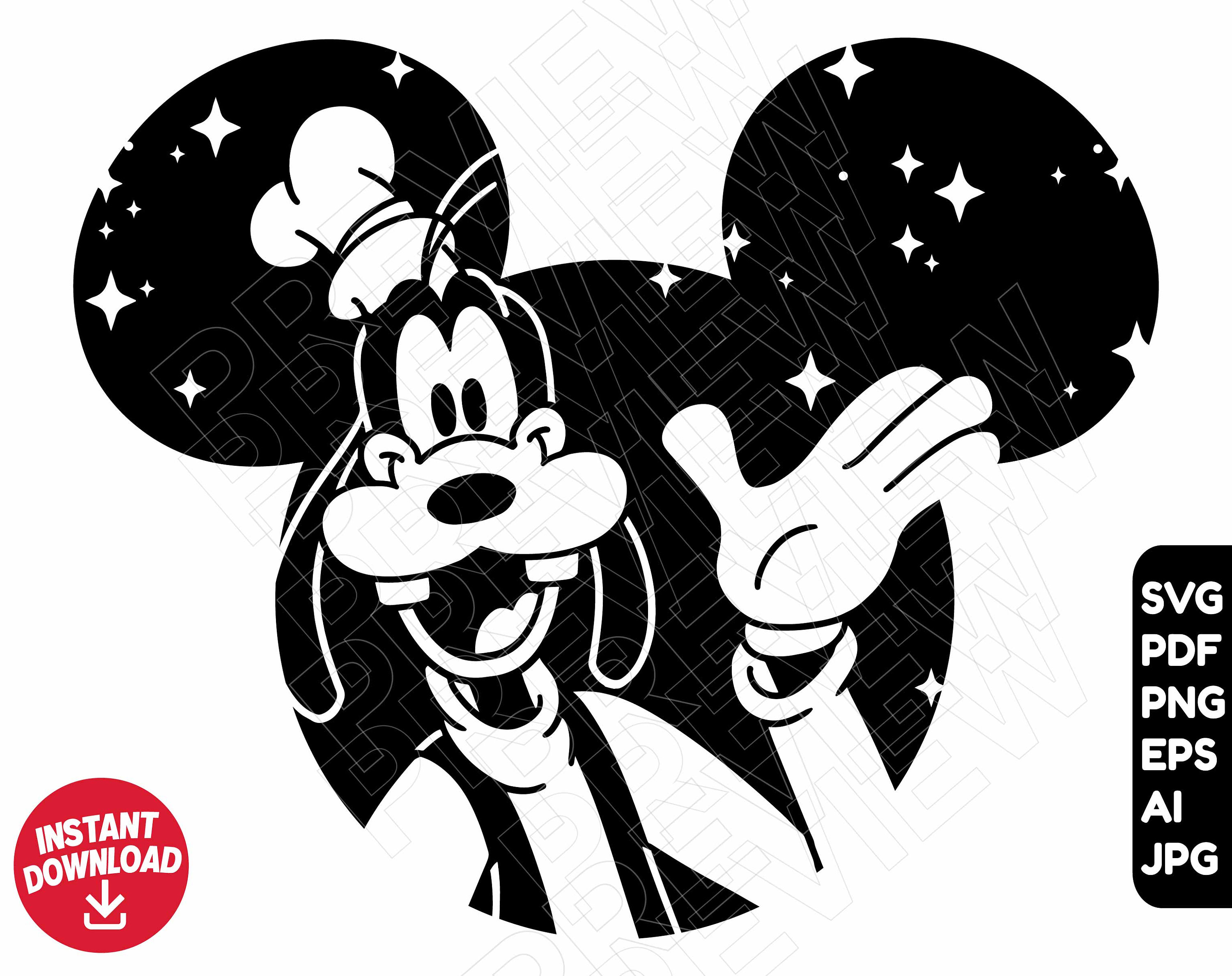 Goofy ears SVG png Disneyland ears svg cricut cut file - Etsy México