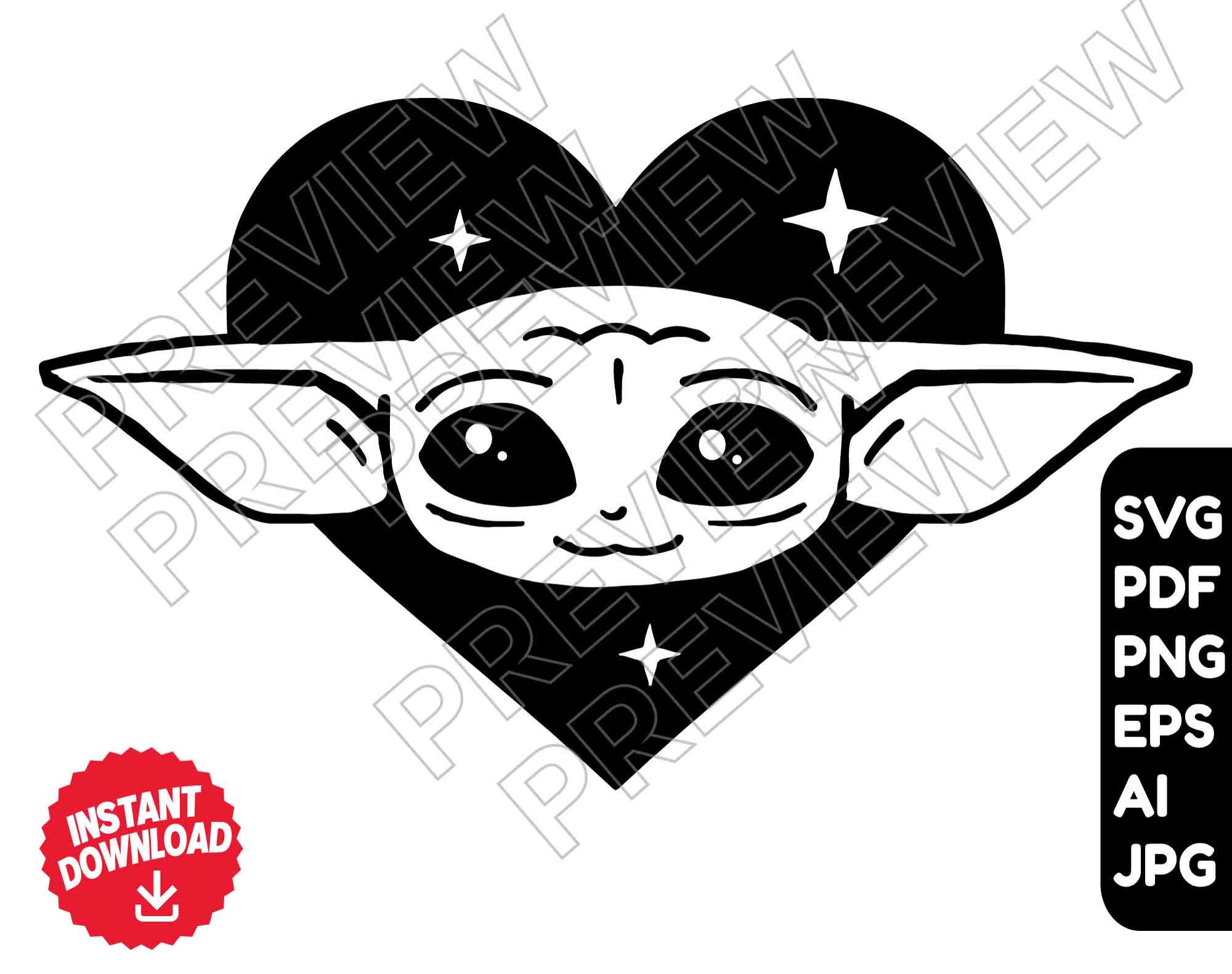 Download Baby Yoda Svg Vector Cut File Star Wars Svg Clipart Svg Etsy