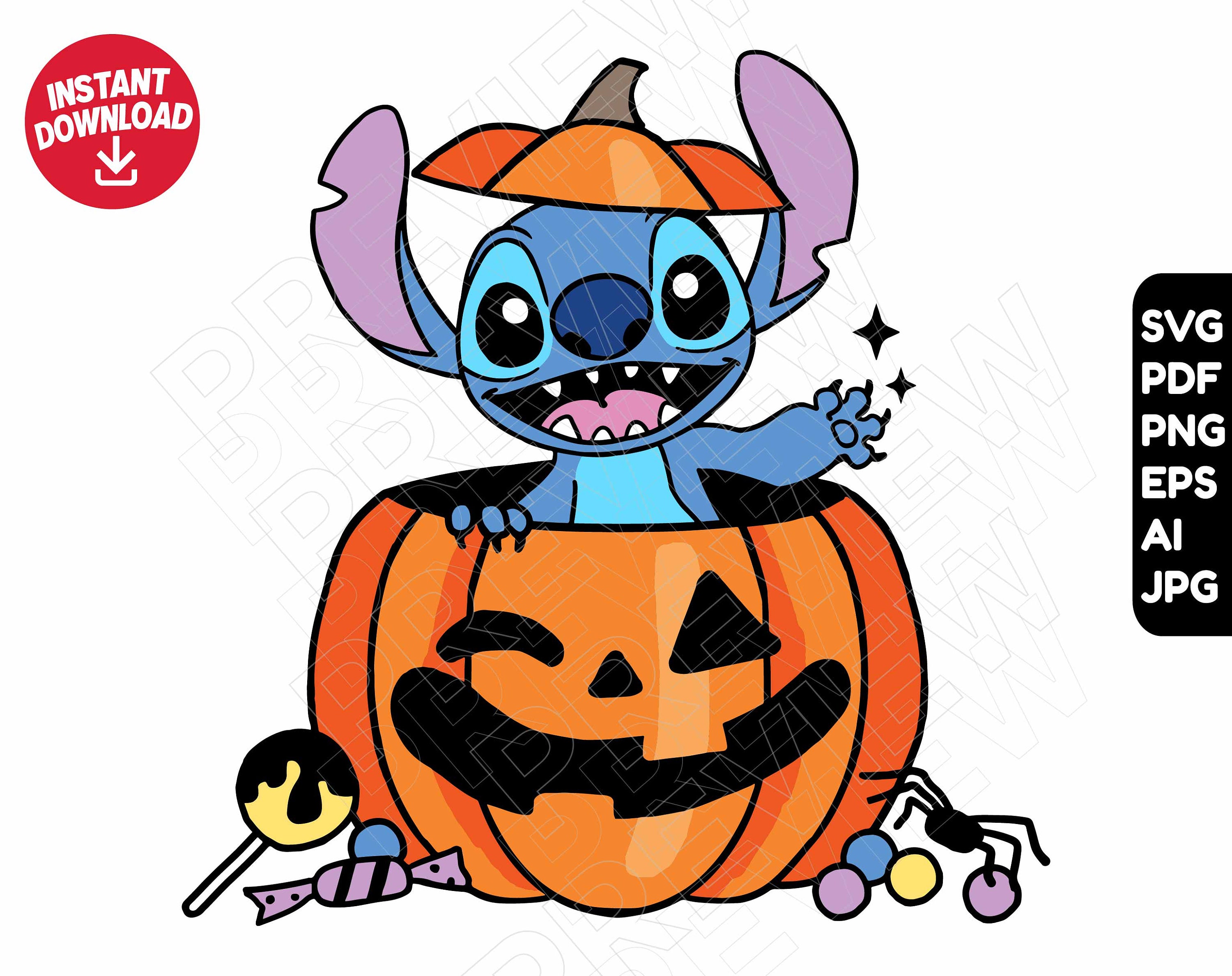 Camiseta Basica Stitch Halloween Abobora Fofo Desenho Noite Terror Desenho  Cute-nd Barato Promoção