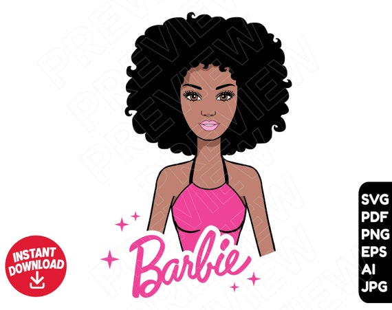 Download Barbie Afro Svg Cut File Clipart Barbie Doll Svg Png Etsy