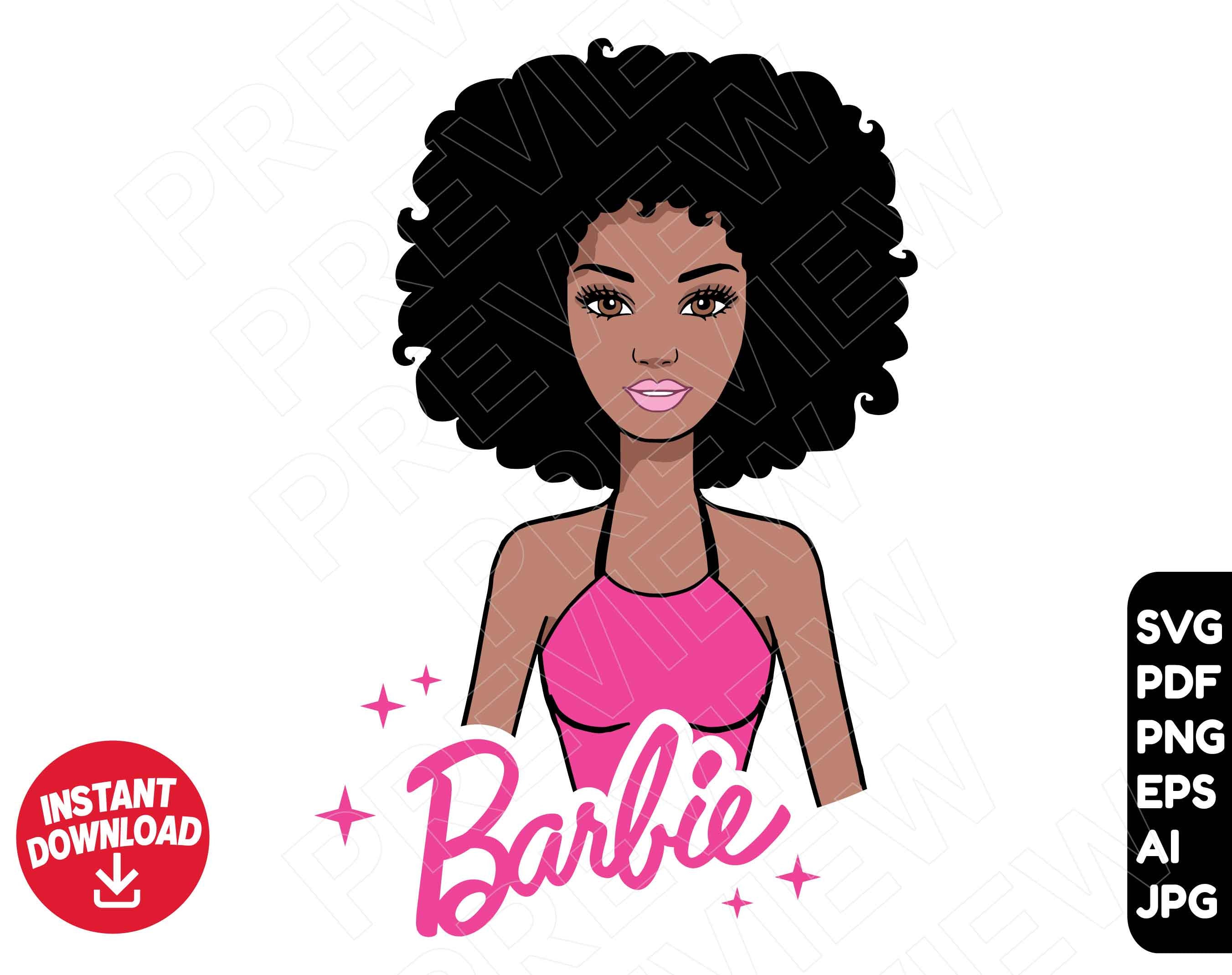 Barbie Afro svg cut file clipart Barbie doll svg png | Etsy