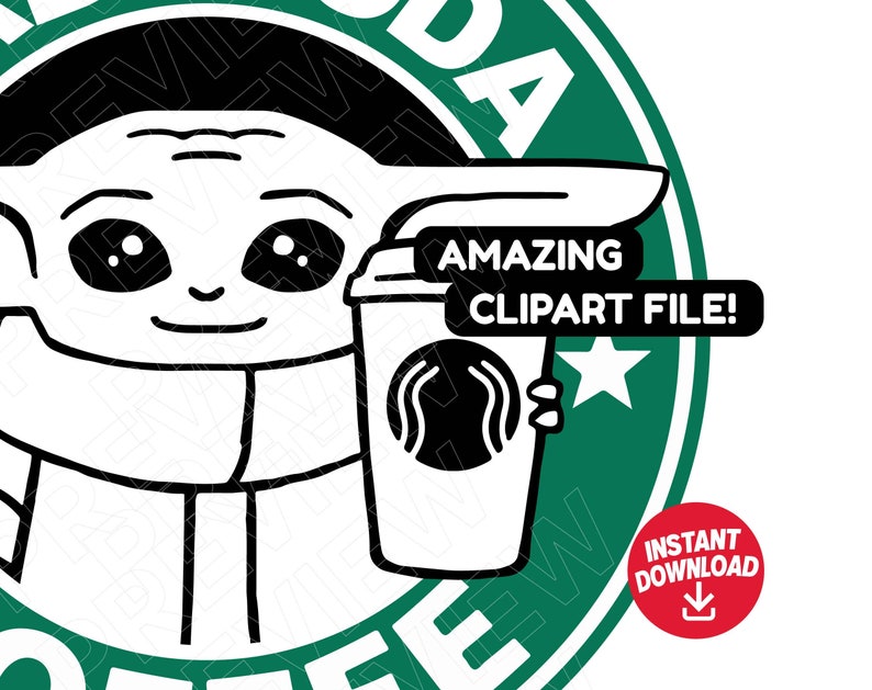 Download Baby Yoda SVG Starbucks svg Coffee svg Star Wars svg | Etsy