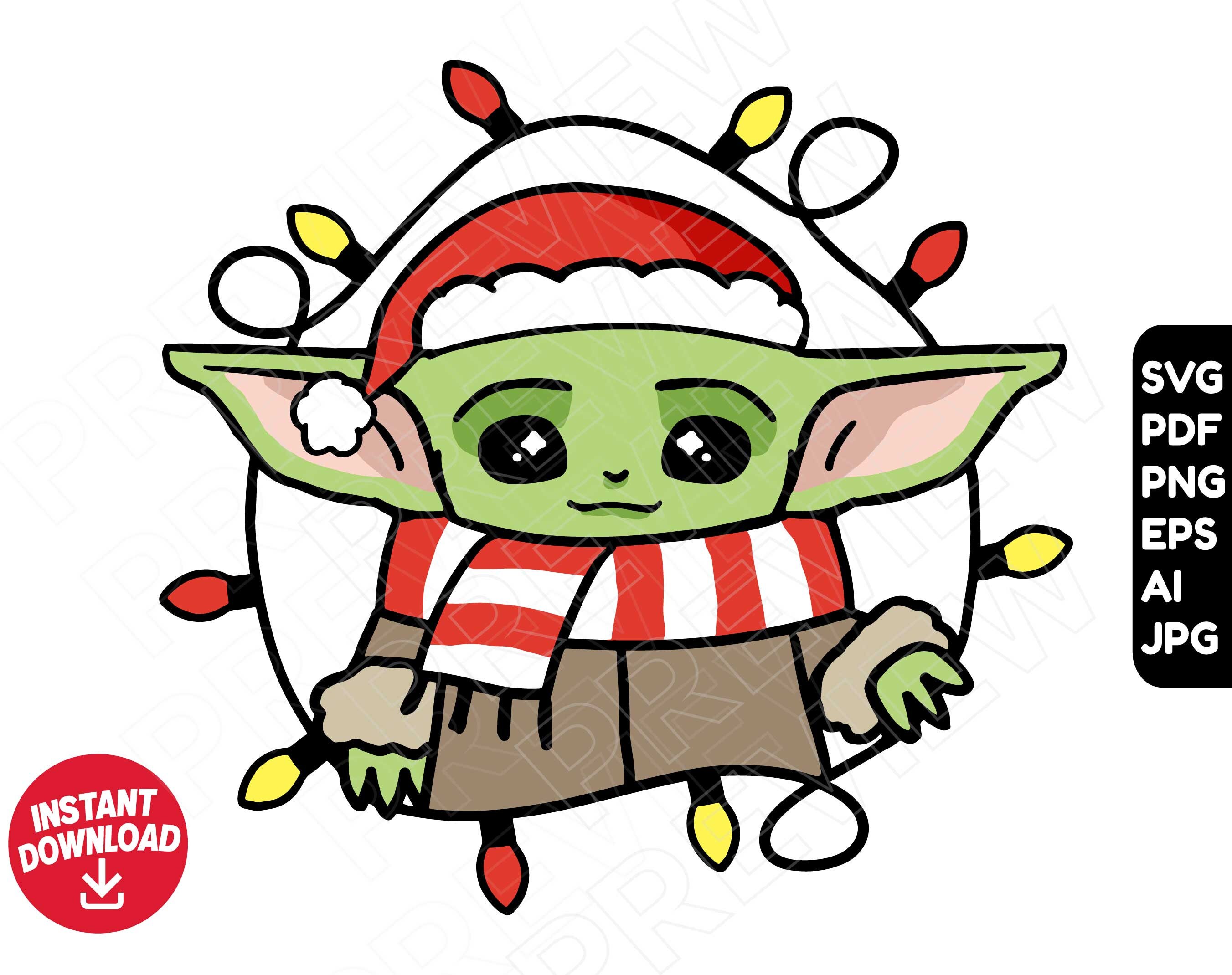 Baby Yoda SVG Png Clipart Christmas Png Cut File Layered by - Etsy UK