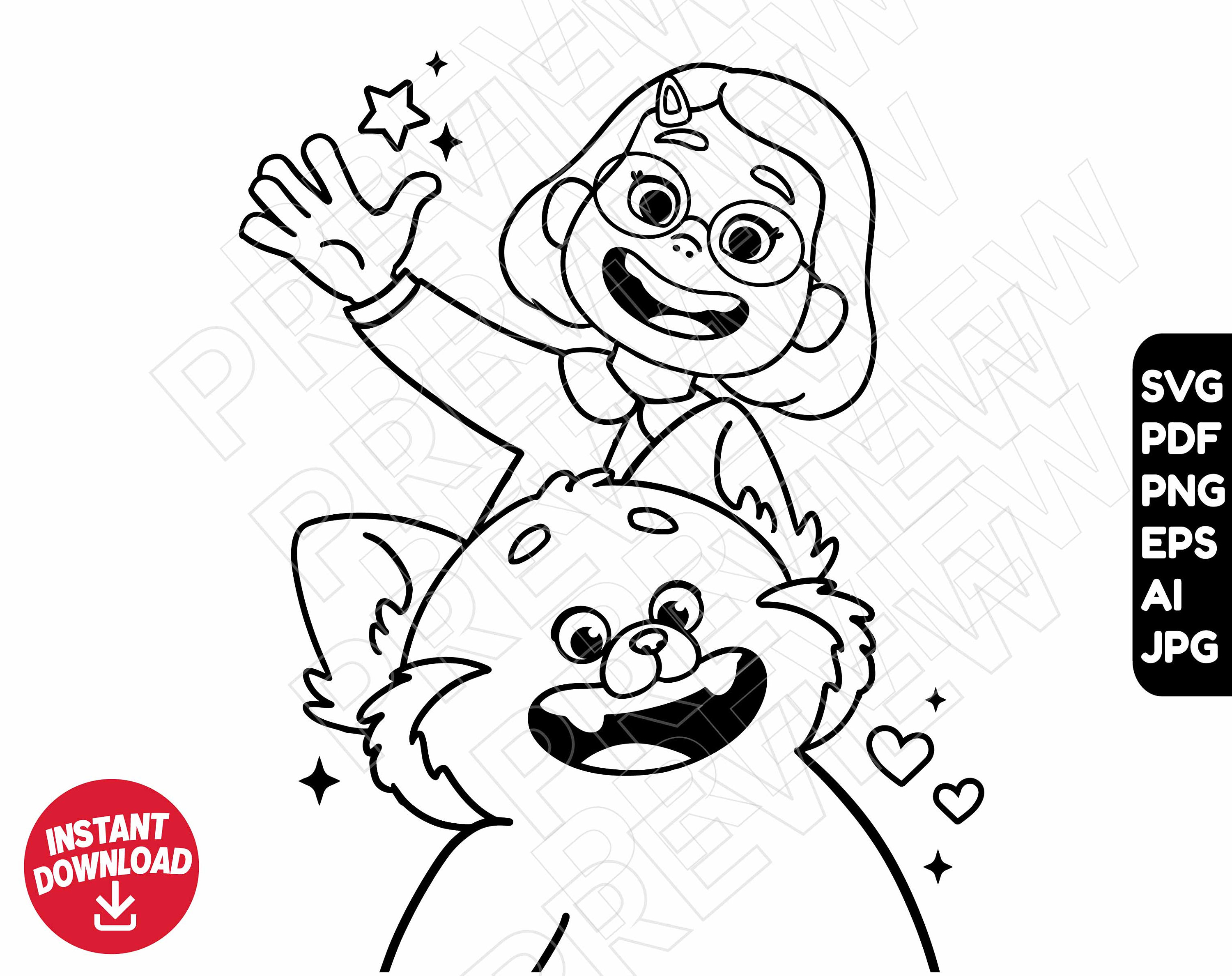 Turning Red Mei Lee SVG red panda png cut file outline Etsy México