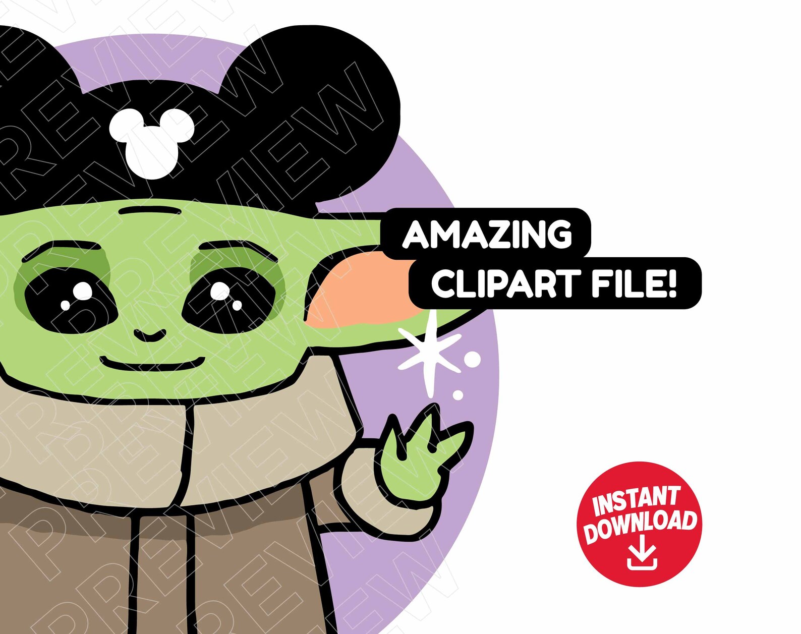 Baby Yoda SVG Disney ears cut file layered by color baby Etsy