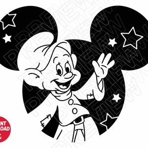 Dopey dwarf Disneyland SVG png clipart , cut file outline silhouette