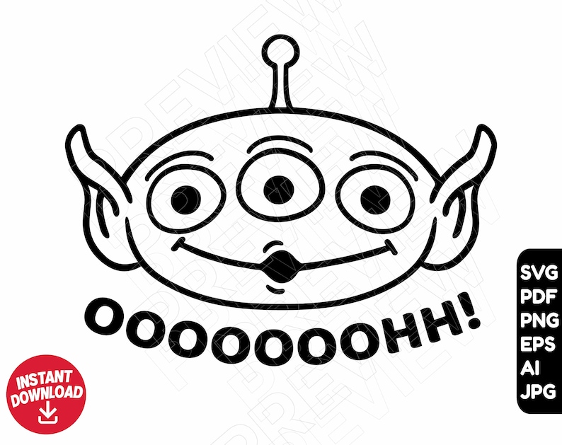 Alien SVG Toy Story Png Clipart Cut File Outline Silhouette Etsy India