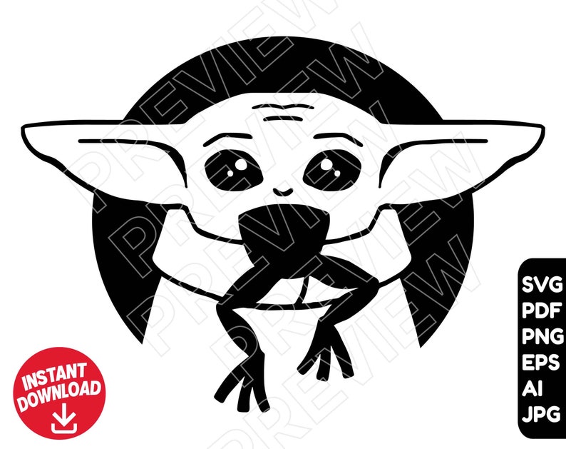 Download Baby Yoda SVG vector cut file clipart snack time Star Wars ...