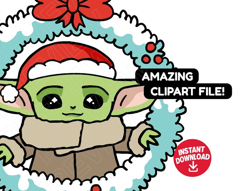 Download Baby Yoda SVG Christmas clipart svg Star Wars The | Etsy