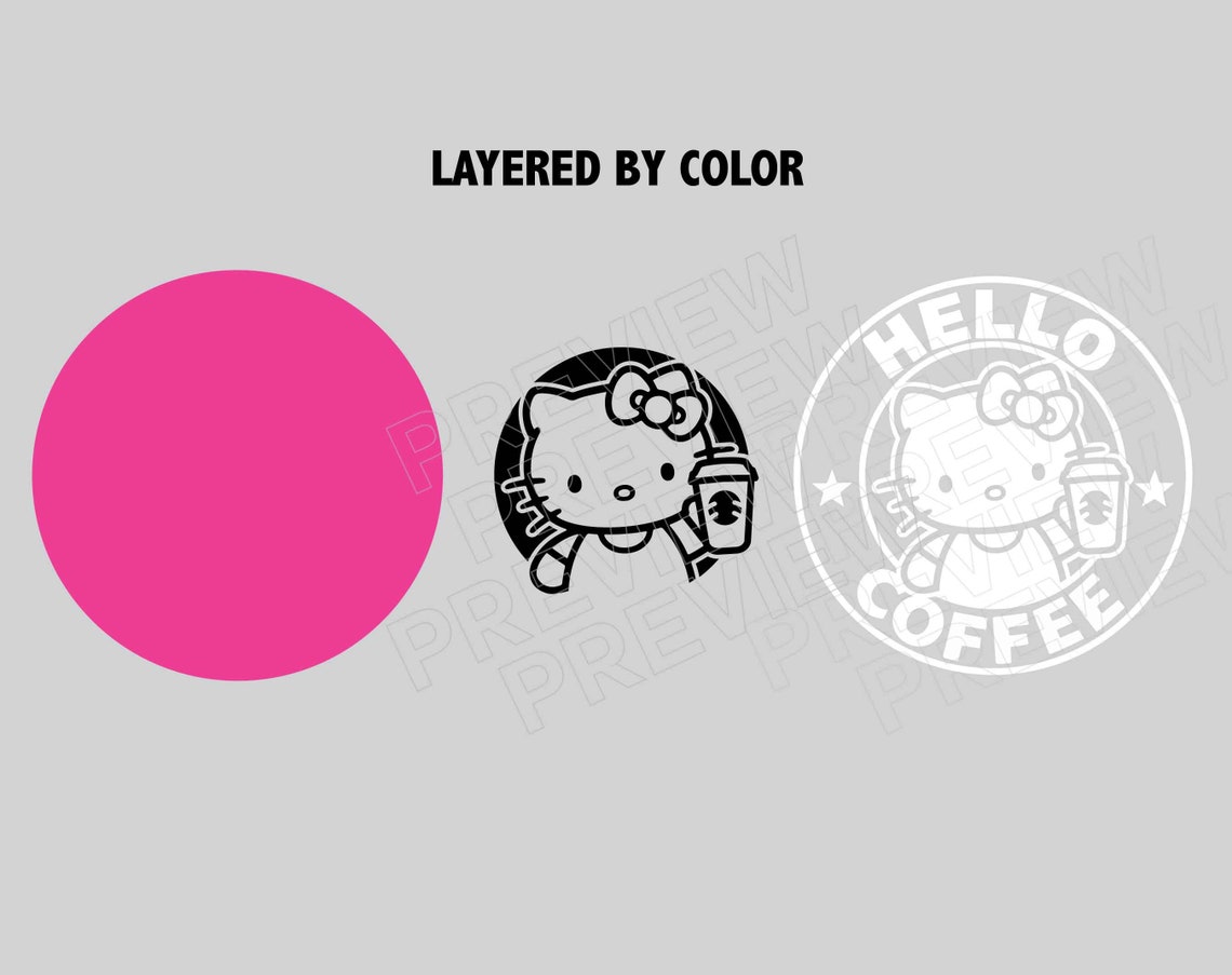 Hello Kitty Svg Starbucks Coffee Svg Clipart Cut File Cricut Etsy