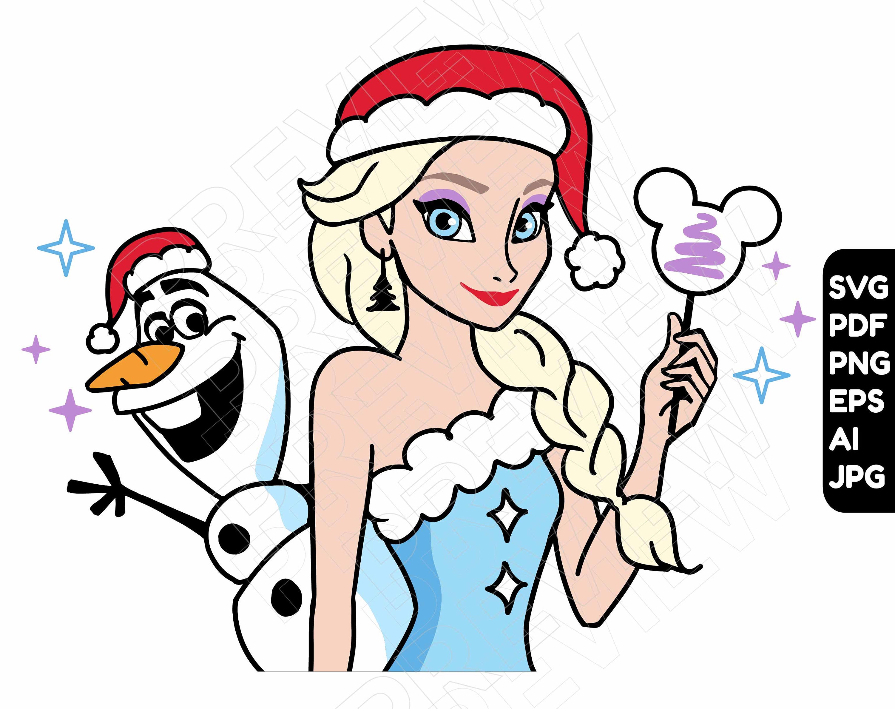 Princess Christmas SVG Frozen Elsa princess svg christmas 