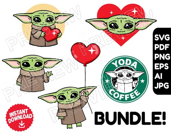 Download Baby Yoda Svg Star Wars Svg Vector File Love Svg Etsy