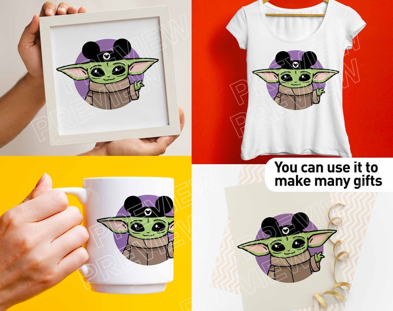 Download Baby Yoda Disney ears SVG clipart vector cut file Baby ...