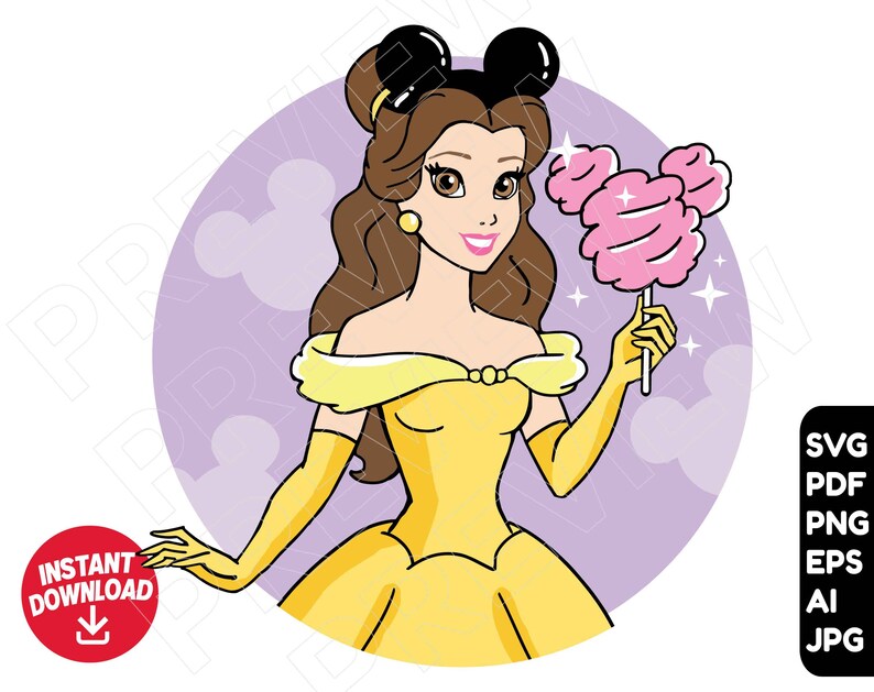 Download Disney Princess SVG Belle svg Disney ears beauty and the ...