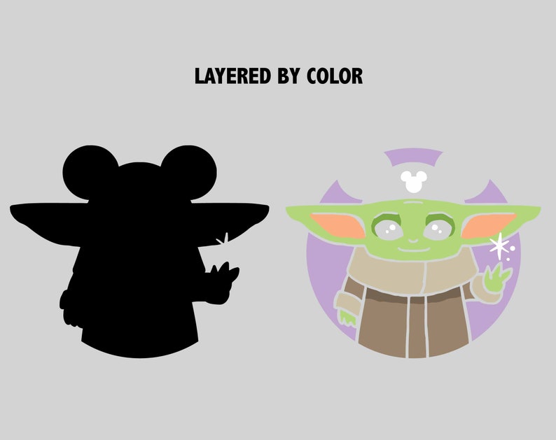 Download Baby Yoda SVG Disney ears cut file layered by color baby ...