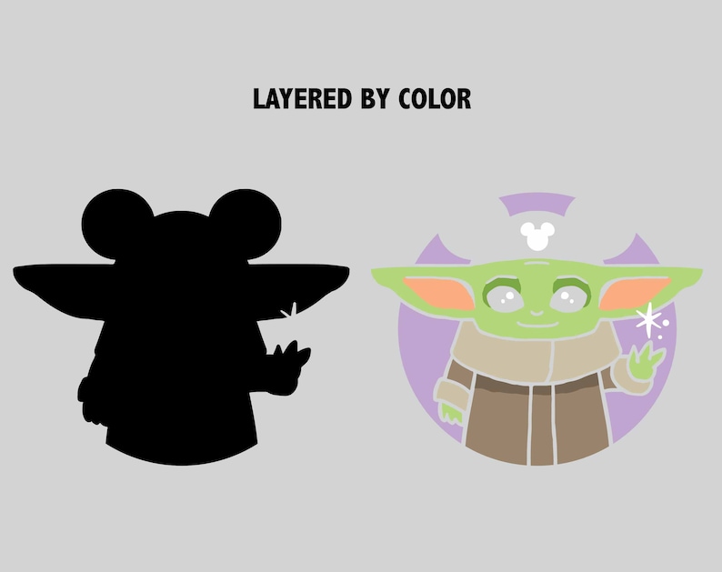 Download Baby Yoda SVG Disney ears cut file layered by color baby ...