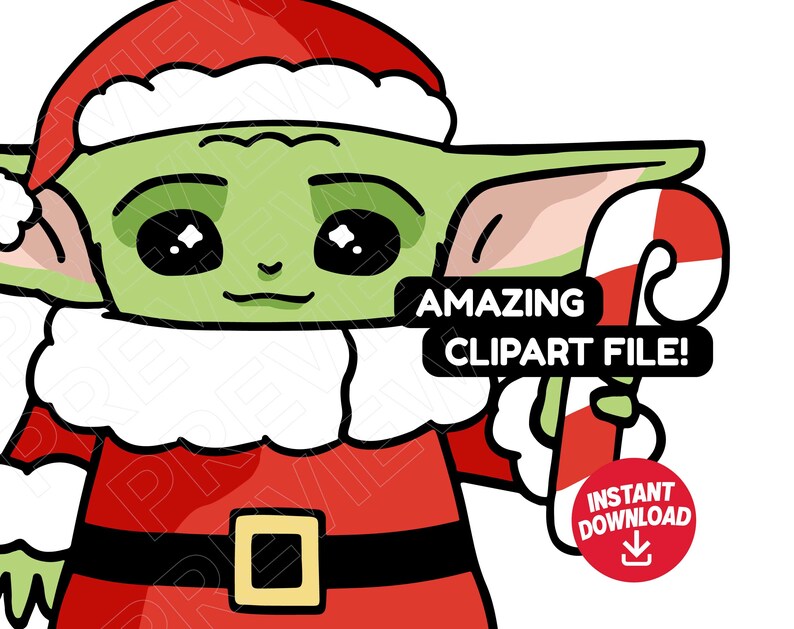 Download Baby Yoda Christmas svg Santa Claus svg Star Wars The | Etsy